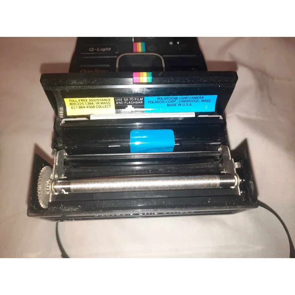 2x Vintage Polaroid OneStep Land Camera & OneStep Plus Rainbow 80's Q-Light
